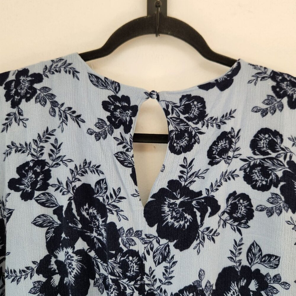 Altar'd State Blue Floral Romper Long Sleeve Boho Bohemian Shorts Women's S - Picture 6 of 8